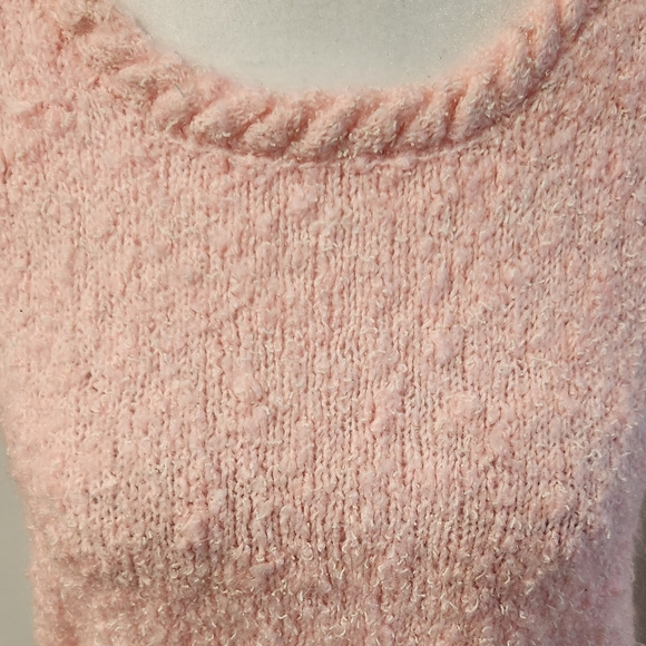 Pastel Pink Soft Knitted Sweater Short Sleeve - Picture 3 of 3